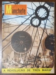 Revista Manchete Nº 373 (13 de Junho de 1959) - A Revolução de Três Marias -  Um exemplar indispensável para colecionadores e historiadores, que registra o auge do desenvolvimento da infraestrutura moderna brasileira no final dos anos 50. Capa: Apresenta ótimas condições gerais, cores firmes e boa nitidez. Traz pequenas marcas de manuseio e as habituais anotações de arquivo à caneta no canto superior direito (abaixo e ao lado do logotipo).Estrutura: Margens inteiras, miolo bem preservado e lombada firme.