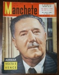 Revista Manchete Nº 259 (6 de Abril de 1957) - Ademar de Barros / Kirk Douglas / Van Gogh - Um exemplar de altíssimo valor político e cultural que retrata as reviravoltas da política paulista e o melhor das artes e do cinema internacional do final dos anos 50.  Capa: Apresenta excelente nitidez e cores preservadas no retrato principal. Contém marcas normais de manuseio e as habituais anotações de arquivo à caneta no canto superior direito, próximo ao logotipo.