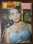Revista Manchete Nº 347 (13 de Dezembro de 1958) - Rainha do Cinema / Marechal Lott - Um exemplar altamente colecionável do final dos anos 50 que documenta o prestígio das estrelas do cinema nacional e traz um perfil político de grande relevância sobre uma das figuras mais influentes do exército e da política brasileira da época. Capa: Apresenta cores firmes e boa nitidez. Há uma pequena mancha circular escura no lado esquerdo da imagem (sobre a blusa da modelo), leves desgastes nas bordas externas e as habituais anotações de arquivo à caneta com a data de época ("13-12-58") no canto superior direito.
