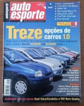 Revista Auto Esporte (Ano 1999) - Especial Carros 1.0 Destaque de Capa: Megacomparativo com treze opções de carros 1.0 (modelos avaliados entre 12.500 e 27.500 reais).