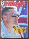 Revista Autosport (Ano 2001) - British GP Preview -  para fãs de automobilismo mundial e colecionadores de memorabilia da Fórmula 1. Edição importada (em inglês) focada na cobertura do Grande Prêmio da Grã-Bretanha de 2001.