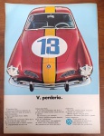 Propaganda Vintage Rara (1968): VW Karmann-Ghia "V. perderia"  Clássico da Publicidade Almap / Alex Periscinoto Excelente oportunidade para colecionadores de memorabília da Volkswagen, entusiastas de carros antigos, historiadores da propaganda nacional e decoradores retrô! Lote composto por uma página original de anúncio publicitário impresso do icônico Volkswagen Karmann-Ghia, veiculada originalmente em novembro de 1967
