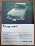 Propaganda Vintage Rara (1968): Lançamento Ford Corcel "Compare-o"  Da Mesma Família do Mustang  Memorabília Automobilística