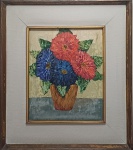 PAULO HIOTA- Vaso de flores- OST-ACIE, datado de 1954.Med.: 56 x 64 cm.
