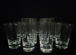 Lote com 10 copos para long drink, sendo: 5 em cristal cilindrico e 5 em vidro translúcido. Med.: 12 e 15 cm.