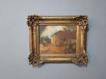 Manuel Navarro - Espanha - "Casa da Fazenda" óleo sobre tela. A.C.I.D. Datado de 1948. Med.: 38 x 47 (Tela) 58 x 69 cm. Obs.: Falhas na parte interna da moldura.