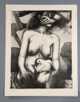 João Câmara - Pastoral - Assinado canto inferior esquerdo. Gravura - P.A. II. Med.: 84 x 67 cm. (Obra). Obs.: Rasgo na parte superior.