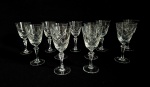 STRAUSS - H. STERN - Lote com 11 taças para vinho do porto em cristal translucido, lapidação no padrão losango. Med.: 15 cm.