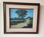 Alberto Mattera 'Paisagem",  OST. Medindo: 45 x 38 cm, com moldura: 69 x 62 cm. Descascado.