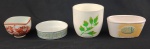 Lote composto por quatro peças em cerâmica, incluindo bowl da marca Sango (linha Quadrille), vaso decorativo Carrefour Home e recipientes diversos. Produções contemporâneas. Medindo:  7,5 x 10 x 10 cm e 13 x 14 cm.