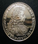 Medalha Alemanha 1987 Restrike Aachener Schautaler 1706 - Prata ( 0,500 ) - 11,32g - Oval - Proof FC