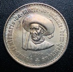 Moeda Portugal - 20 Escudos 1960 - Km-589 FC - Prata (.800) - 21 g - 34 mm - Comemorativa V Centenário da morte do Infante D. Henrique.