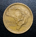 Moeda do Brasil - 2 Cruzeiros 1949 - ( Mapa Duplo ) - V-244a - República - Bronze Aluminio - Excelente Conservação