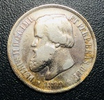 Moeda do Brasil - 1000 Reis 1889 - P-655 - Prata (.917) - 12,75 g - 30,31 mm - Imperio D. Pedro II. - Excelente Conservação.