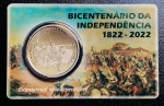 Coin Card Com Moeda 2 Reais 2022 BrasilL - Comemorativa Bicentenário da Independência do Brasil - Cupro NIquel - Flor de Cunho