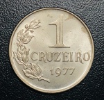 Moedas do Brasil - 1 Cruzeiro 1977 - V-322 - Cupro Niquel - Republica - Excelente Conservação