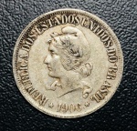 Moeda do Brasil - 500 Reis 1906 - P-681 - Prata (.900) - 5 g - 22 mm - Republica - Excelente Conservação Bonita.