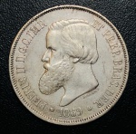 Moeda do Brasil - 2000 Reis 1869 - P-634 ( LUSTER F.) - Prata (.900) - 25 g - 37 mm - 3º Tipo - 3º Sistema Monetario - Imperio D. Pedro II - Excelente Conservação Bonita.