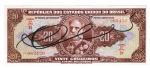 Cédula Do Brasil - 20 Cruzeiros Autografada 1949 C-089 Serie Nº 2 FE - Deodoro Da Fonseca.