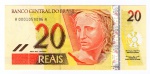 Cédula Do Brasil 1ª Serie Nº 0001-  20 Reais 2002 - C-302 FE - 1ª Familia - 2ª Chancela ( Pedro Malan - Arminio Fraga ).