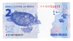 Cédula Do Brasil Reposição - 2 Reais 2ª Familia 2016 C-337a FE Serie DZ - Crane AD ( Henrique Meirelles - Ilan Goldfajn ) - Cédula Impressa na Suécia.