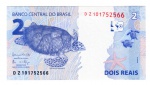 Cédula Do Brasil Reposição - 2 Reais 2ª Familia 2016 C-337a FE Serie DZ - Crane AD ( Henrique Meirelles - Ilan Goldfajn ) - Cédula Impressa na Suécia.