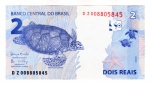 Cédula Do Brasil - 2 Reais 2ª Familia 2016 C-337 FE Serie DZ - Crane AD ( Henrique Meirelles - Ilan Goldfajn ) - Cédula Impressa na Suécia.