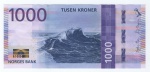 Cédula Estrangeira - 1000 Coroas 2019 P-57 FE - Série: Kronesedlerne O Mar Que Nos leva Adiante.