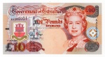 Cédula Estrangeira - Gibraltar - 10 Libras 1995 P-124a FE - Rainha Elizabeth II - George Augustus Eliott.