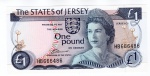 Cédula Estrangeira Jersey - 1 Libra (1976-1983) P-11 FE - Rainha Elizabeth II.