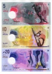 Set Com 3 Cédulas Ilhas Maldivas 2015 Polimero FE - 5 - 10 - 20 Rufiyaa - Todas Flor De Espampa.
