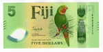 Cédula Estrangeira Fiji Lançamento - 5 Dólares 2026 P-New Polimero FE - Série: ND(2026) Edição Polímero.