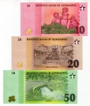 Cédula Estrangeira Lançameto Zimbábue - 10 - 20 - 50 Zig - P-New FE - Edição de 2026 - Banco Central do Zimbábue.
