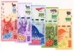 5 Cédulas Argentina - Todas Fe - 20, 50, 100, 200, 500 e 1000 Pesos - Séries: Native animals of Argentina