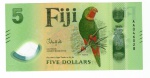 Cédula Estrangeira Lançamento - Fiji 5 dólares 2026 - P-New Polimero Fe - Série: ND(2026) Edição `Polímero`- Papagaio.