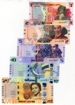 Set Cédulas Serra Leoa 2022 - 1, 2, 5, 10 e 20 Leones - FE - Período Segunda República (1996-hoje).