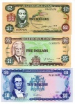 3 Cédulas Estrangeira Jamaica - 2 - 5 - 10 Dolares 1981 - 1991 - 1993 P-67 - P-70 - P-69 - Todas FE.
