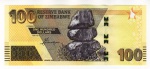Cédula Estrangeira Zimbábue - 100 Dolares 2022 P-106 FE - Chiremba Rochas no Parque Nacional de Matopos.