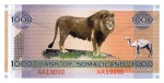 Cédula Estrangeira Somalilândia - 1000 Shillings 2006 P-CS1 FE - Entidade Emissora Société Numismatique privée canadienne `Universal Coins` - Fantasia.