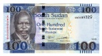 Cédula Sudão do Sul - 100 Libras Sudanese 2019 - P-B115d FE - Dr. John Garang de Mabior (1945-2005), foi um político e líder revolucionário sudanês e um guerreiro Dinka.