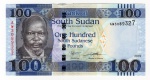 Cédula Sudão do Sul - 100 Libras Sudanese 2019 - P-B115d FE - Dr. John Garang de Mabior (1945-2005), foi um político e líder revolucionário sudanês e um guerreiro Dinka.