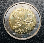Moeda Eslováquia - 2 Euros 2017 - Km-149 FC - Comemorativa 550 Anos de Universidade Istropolitana - Bimetalica.