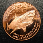 1 Onça de Cobre Estados Unidos Comemorativa MEGALODON SHARK - Cobre - 28,35 g - 39 mm - FC