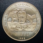 Moeda Fantasia Finlândia - 5 Ecu 1992 - FC - Cobre-níquel - 27 g - 38,61 mm - Comemorativa 20º Aniversário da Conferência CSCE/KFZE.