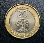 Moeda Jamaica - 20 Dólares 2001 - Km-182 - Rainha Elizabeth II 