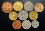 Lote com 10 Moedas Estrangeiras - paises e Datas a Classificar. Excelente Conservação.