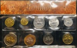Set de Moedas Lituânia - 1, 2, 5 Centai - 10, 20, 50 Centu - 1, 2 e 5 Litai - Total 9 Moedas.