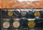 Set de Moedas Estônia - 10, 20 e 50 Senti - 1 e 5 Krooni 1994 Comemorativa 75º aniversário do Banco Nacional da Estônia - Ouro nórdico 