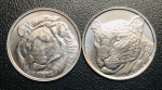 2 Moedas Turquia 1 Kuru? 2022 - Alumínio - 1,55 g - 23,85 mm - Leopardo da Anatólia de Kuru? - Leão Asiático Kuru? - FC
