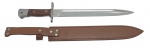 BAIONETA/FACA - Baioneta e faca AK-47, CCCP, inspirada no design icônico das baionetas militares, esta faca possui uma funcionalidade e grande robustez para quem coleciona. Lâmina em aço inox, cabo anatômico com pegada segura, bainha resistente em couro. Medida: 40cm. Observação: ínfimas marcas.